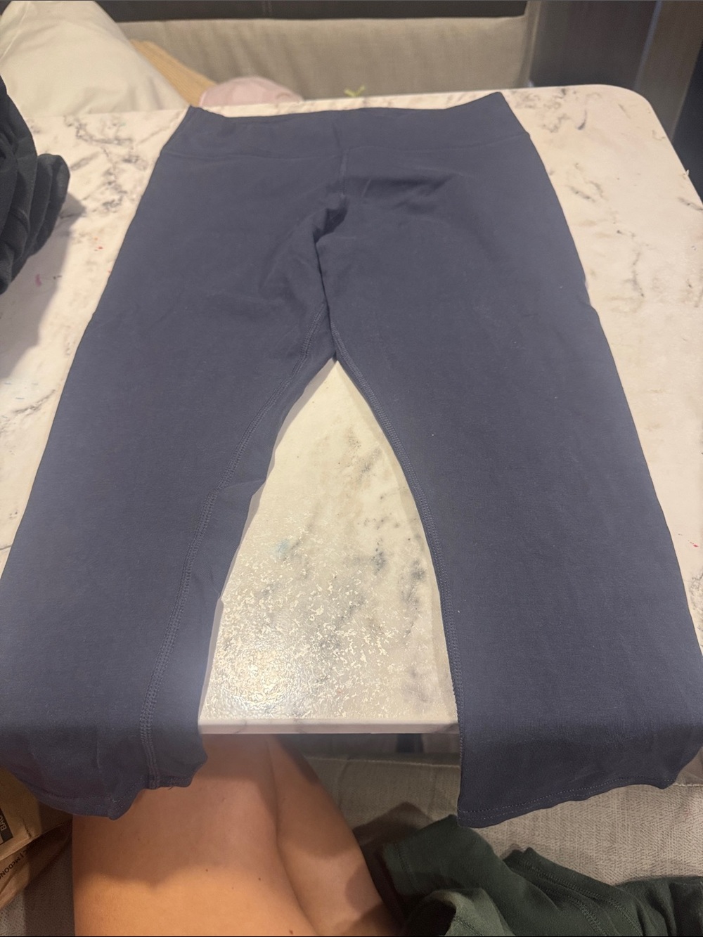 Women slate Blue Stretch Capri Leggings